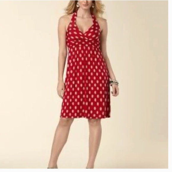 Red Polka Dot Halter Dress - Picture 1 of 13